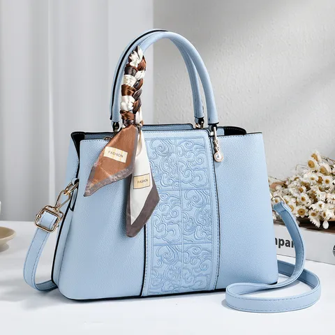 Chinesischer Stil Geprägtes PU-Leder Top-Handle Tasche Vintage Pendler Große Umhängetasche Damen Mode Handtasche