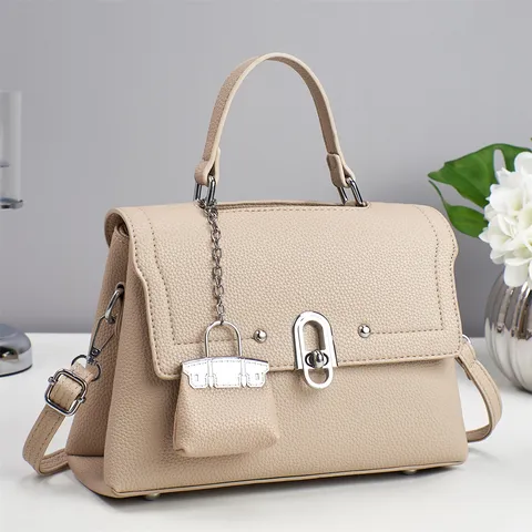 Damen PU Leder Umhängetasche Fashion Casual Einfarbig Schultertasche Große Kapazität Top Griff Damen Handtasche