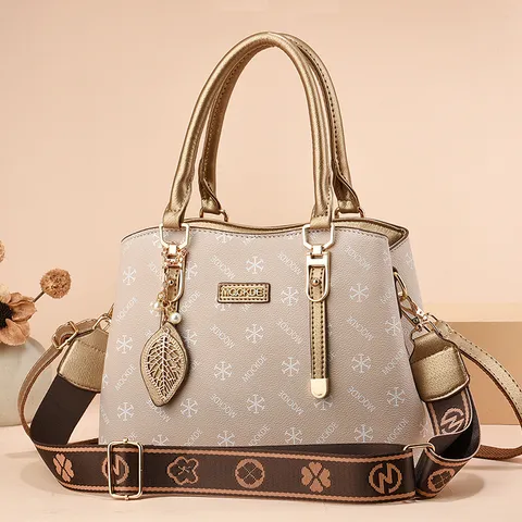 Vrouwen Grote Capaciteit Tote Tas PVC Letter Sneeuwvlok Print Messenger Schouder Handtas Mode Woon-werkverkeer Tas