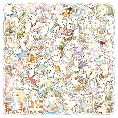 Süße Kleine Gans Wasserdichte Aufkleber Ästhetische Cartoon Tier Abziehbilder Für Tagebuch Handyhülle