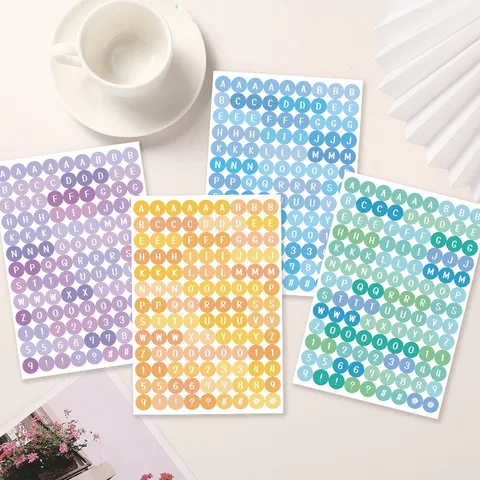 Dot Letter Index Stickers Decorative Journal Planner Adhesive Label Stationery Supplies for Scrapbooking
