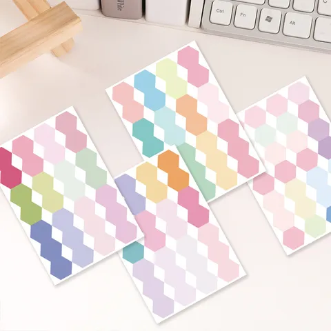 Geometric Honeycomb Index Stickers Self Adhesive Page Markers Cute Aesthetic Sticky Notes Student Stationery Supplies