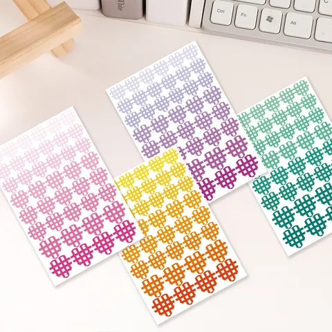 Plaid Heart Index Stickers Self Adhesive Sticky Notes Page Marker Journal Decorative Labels Stationery Supplies