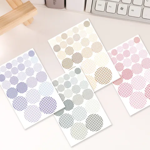 Grid Dot Label Stickers Set Minimalist Ins Style Decorative Adhesive Stickers DIY Notebook Index Markers