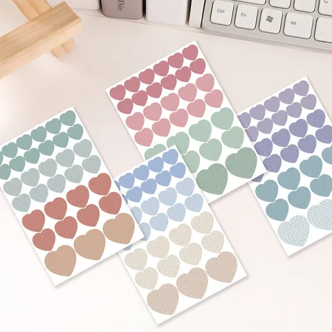 Süße Polka Dot Herz Dekorative Schreibwaren Selbstklebende Etiketten Aufkleber Für Handkonto Scrapbooking Tagebuch Planer