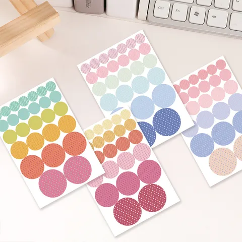 Ins Stil Polka Dot Selbstklebende Runde Etiketten Aufkleber Set Für Journal Indexierung Und Fehler Sortierung Schreibwaren