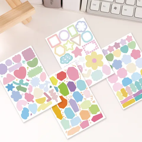 Korean Style Irregular Border Sticky Notes Set Macaron Color Aesthetic Journal Decorative Stickers Memo Pads