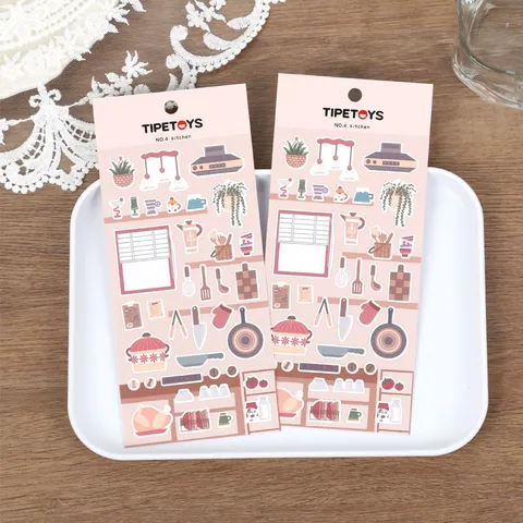 Korean Style Kitchen Utensils Specialty Paper Decorative Stickers Hand-Drawn Journal Scrapbook DIY Stationery Sticker