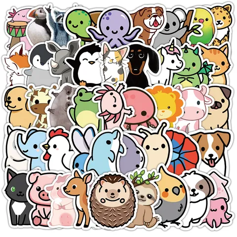 Süße Cartoon Tier Wasserdichte Aufkleber Vinyl Graffiti Abziehbilder Für Laptop Koffer Wasserflasche Scrapbooking