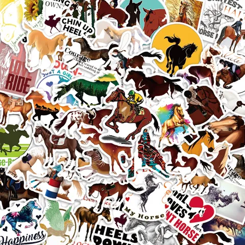 Kreatives Pferderennen Graffiti Wasserdichte Aufkleber Vinyl Decals Für Laptop Handyhülle Tagebuch Scrapbook Dekoration