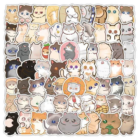 Original Tinte Kleine Milch Katze Wasserdichte Aufkleber Süße Cartoon Tier Abziehbilder Für Handyhülle Laptop Scrapbook Dekoration