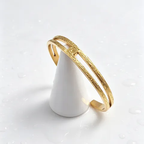 Retro Stainless Steel Open Cuff Bracelet For Women Hawaiian Vine Floral Gold Silver Plated Fashion Jewelry Gift