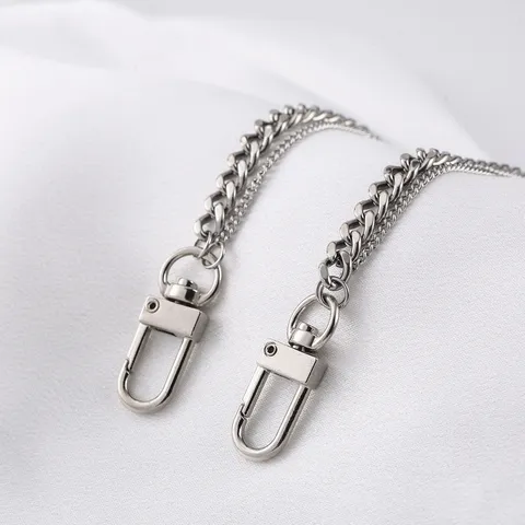 Stainless Steel Double Layer Cuban Chain Pants Chain Unisex Hip Hop Metal Wallet Chain Jeans Trouser Chain Jewelry