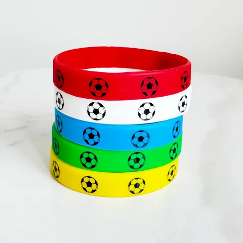Braccialetto in Silicone da Calcio per Coppa del Mondo Sport Fan Braccialetto di Tifo Festa Polsini in Gomma di Silicone Souvenir Accessori Sportivi
