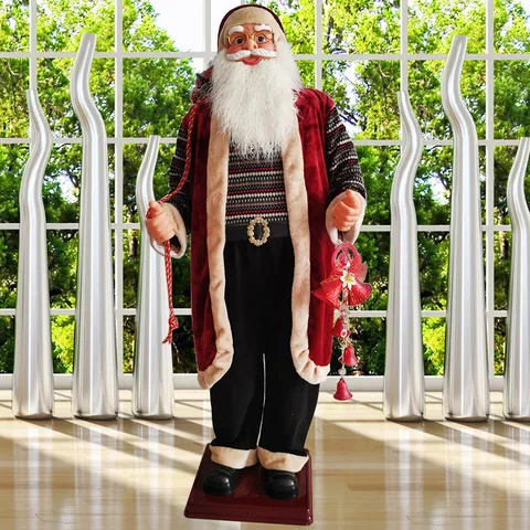 Electric Santa Claus Playing Saxophone Dancing Music Toy Large Christmas Decoration Home Festive Figurine Display