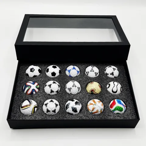 World Cup Souvenir Miniature Soccer Ball Collection Gift Box Classic Match Balls Set Collectible Decor