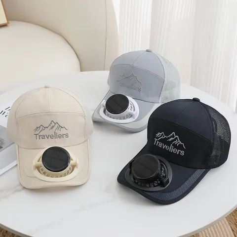 Berretto da Baseball con Protezione Solare Estiva all'Aperto Cappello da Sole in Rete Traspirante con Ventola Solare per Uomini e Donne