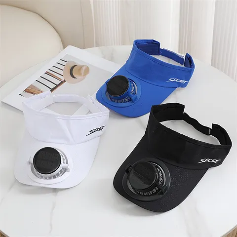 Unisex Ypaitherio Kapelo Visor me Iliako Anemistira Anapneysimo Rythmizomeno Kalokairini Prostasia UV