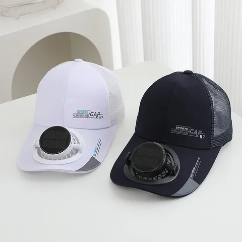 Berretto da Baseball con Ventilatore Solare all'Aperto Unisex Poliestere Protezione Solare Cappello di Raffreddamento Regolabile