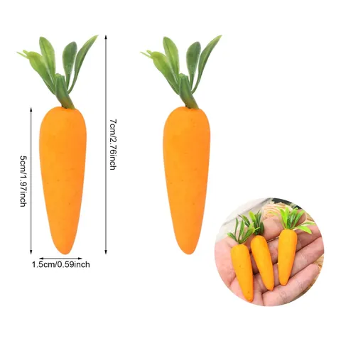 Decoraciones de Zanahoria de Simulación de Pascua Zanahorias Artificiales de Espuma para Decoración de Fiesta de Pascua Regalo para Niños Adorno para el Hogar Accesorio de Vacaciones