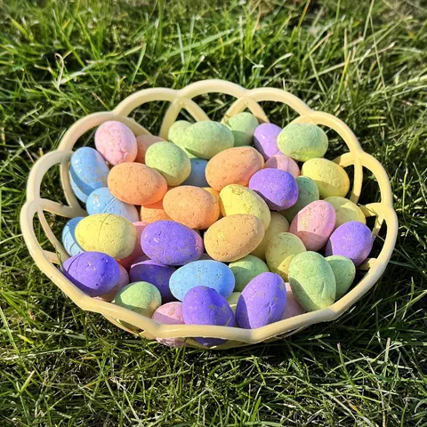 Ostereier Schaumstoff Bunt Gefleckt Mini Vogeleier Mit Korb Netzbeutel Macaron Farben Miniatur Künstliche Eier Für Feiertag Party Deko Kinder Geschenke