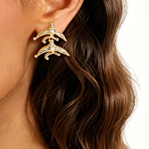 French Vintage Bird Peace Dove Sun Moon Drop Earrings Zinc Alloy Rhinestone Artificial Pearl Elegant Ear Jewelry For Women