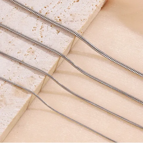 Minimalistische Roestvrij Stalen Slangenketting Halsketting Titanium Stalen Choker Kettingen Voor Vrouwen Mannen Eenvoudige Metalen Sieraden