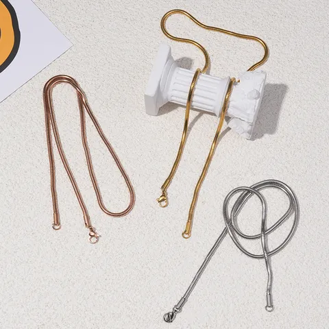 304 Roestvrij Stalen Ronde Slangenketting Ketting Vacuüm Verguld Goud Roségoud Zilver DIY Sieraden Maken Ketting Voor Mannen Vrouwen Sieraden