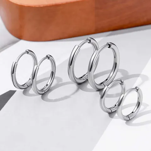 Minimalistische Roestvrijstalen Creolen Chirurgisch Stalen Huggie Oorring Hypoallergene Ronde Creolen Voor Dames Heren Sieraden