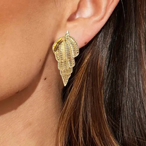 Ocean Style Zinc Alloy Seashell Conch Earrings With Artificial Pearl Beach Summer Jewelry Niche Dangle Stud Earrings For Women