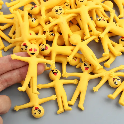 Kitrino Elastikos Mikros Anthropos Squishy Paichnidi Apopiesi Kainotomia Asteio Anakoyfisi apo to Stres Fidget Toy Doro Gia Paidia Enilikes