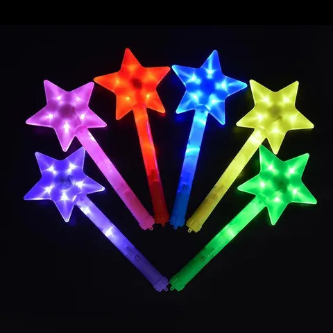 Barra Luminosa LED Pentagrama Varita Luminosa de Estrella Parpadeante Accesorio de Fiesta de Concierto Barra Luminosa de Plástico Multicolor