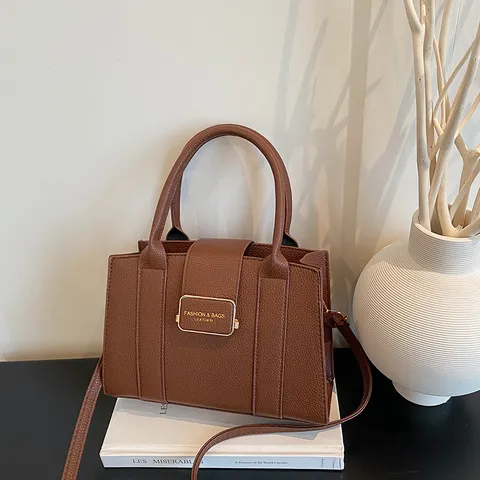 Damen Casual PU Leder Tote Bag Große Kapazität Handtasche Einfache Umhängetasche Modische Schultertasche