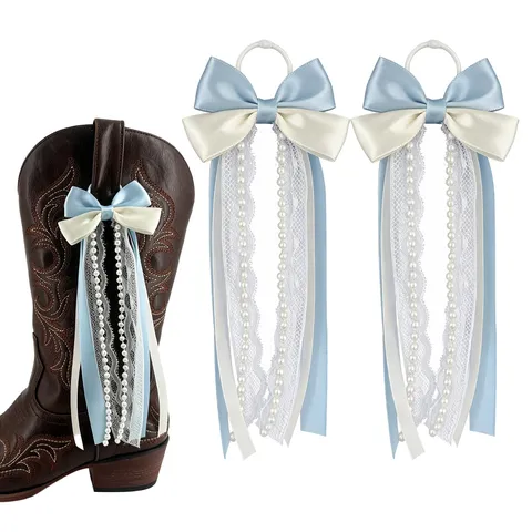 Handgemachte Schleife Perle Spitze Western Stiefel Dekoration Schuhzubehör Für Damen