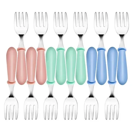 Kids Stainless Steel Fork and Spoon Tableware Portable Toddler Feeding Cutlery Minimalist Kitchen Dining Tool