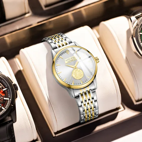 Men's Business Quartz Watch Stainless Steel Strap Luminous Waterproof Wristwatch Gold Black Fashion Dress Watch