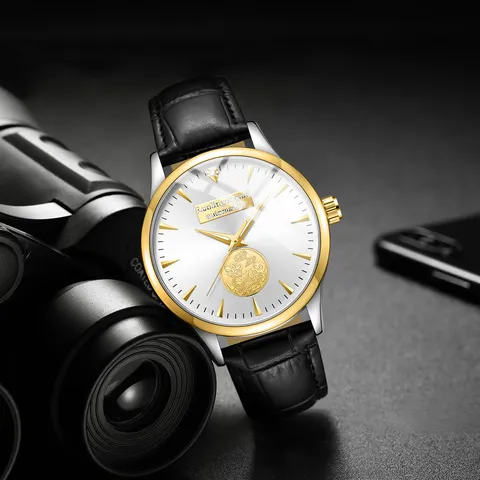 Men's Business Quartz Watch Stainless Steel Strap Luminous Waterproof Wristwatch Gold Black Fashion Dress Watch