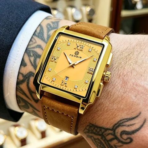 Men's Quartz Watch Minimalist Square Stainless Steel Business Casual Wristwatch With Calendar Date Display And Luminous Hands