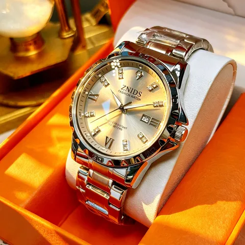 Men's Business Quartz Watch Stainless Steel Waterproof Luminous Calendar Wristwatch Stylish Casual Analog Watch