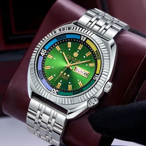 Men Automatic Mechanical Watch Stainless Steel Waterproof Luminous Wristwatch Casual Business Watch