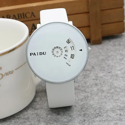 Minimalist Creative Quartz Watch For Men Women Student Casual Waterproof Wristwatch Stainless Steel Leather Strap