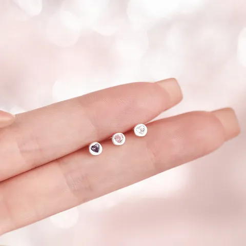 S999 Feinsilber Herz Zirkonia Ohrstecker Mini Zierliche Liebe Herz Stecker Für Damen Süße Kleine Knorpel Ohrring Schmuck