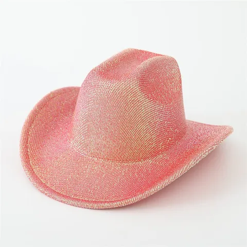 Retro Sequin Cowboy Hat Glitter Wide Brim Jazz Fedora Hat Sun Protection Performance Outdoor Travel For Women Men