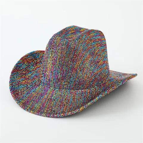 Retro Sequin Cowboy Hat Glitter Wide Brim Jazz Fedora Hat Sun Protection Performance Outdoor Travel For Women Men