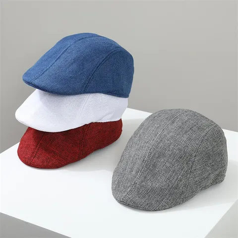 Gorra Plana Retro Transpirable Para Hombres Mujeres Verano Protección Solar Gorra Gatsby Color Sólido Casual Al Aire Libre