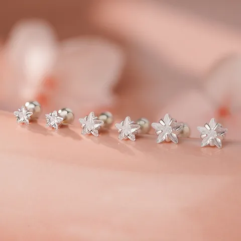 S999 Sterlingsilber Stern Ohrstecker Für Damen Kleine Strass Schraubverschluss Ohrringe Süße Niedliche Leichte Luxus Schmuck Geschenk