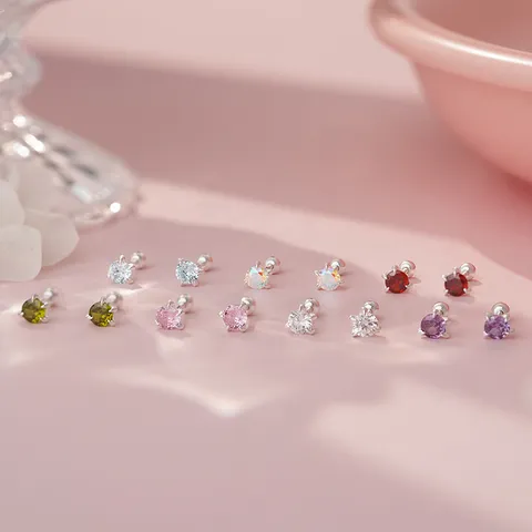 Luxus Silber Strass Drachenkralle Schraube Ohrstecker Minimalistisch Rund Geometrisch Geometrisches Element Ohrschmuck Für Damen