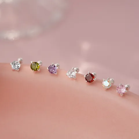 Luxus Silber Strass Drachenkralle Schraube Ohrstecker Minimalistisch Rund Geometrisch Geometrisches Element Ohrschmuck Für Damen