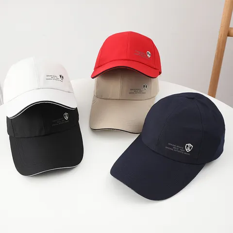Unisex Outdoor Cotton Blend Baseball Cap With Embroidered Shield Logo Adjustable Sun Hat For Fishing Casual Sports Accessory