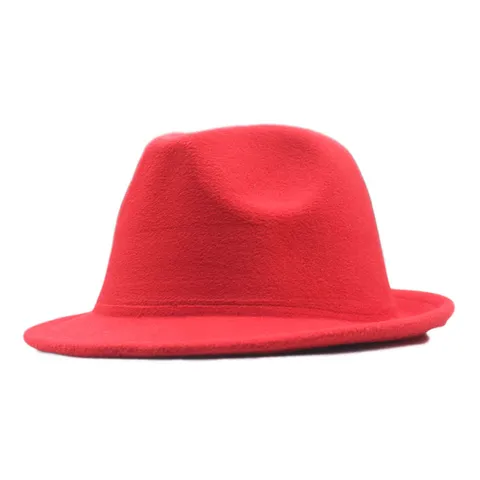 Vintage Britischer Stil Wollfilz Fedora Hut Für Herren Damen Breite Krempe Jazz Hut Herbst Winter Warm Kirche Party Trilby Kappe